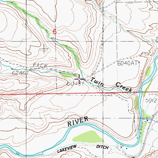Topographic Map of East Fork Twin Creek, WY