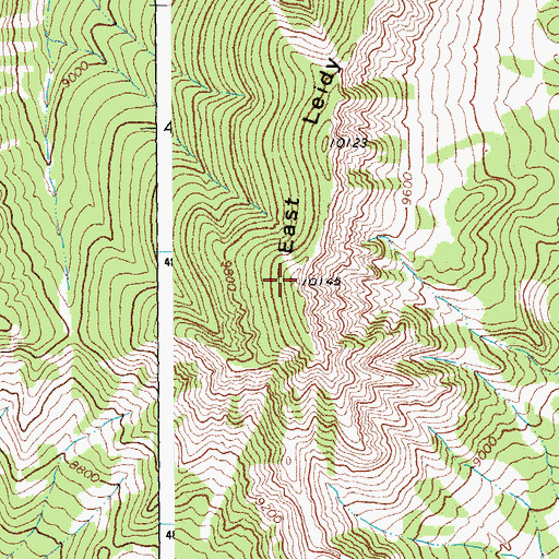 Topographic Map of East Leidy, WY