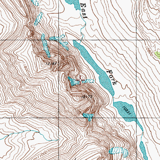 Topographic Map of East Park Lakes, WY