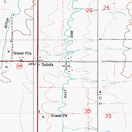 Topographic Map of East Side Canal, WY