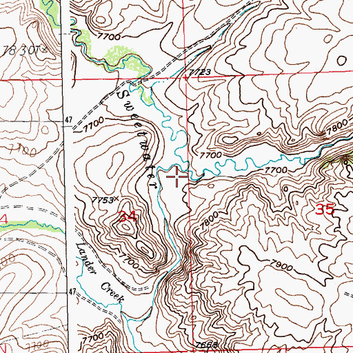 Topographic Map of East Sweetwater River, WY