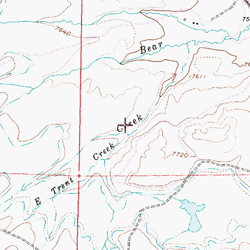 Topographic Map of East Trent Creek, WY