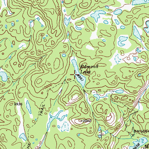 Topographic Map of Edmond Lake, WY