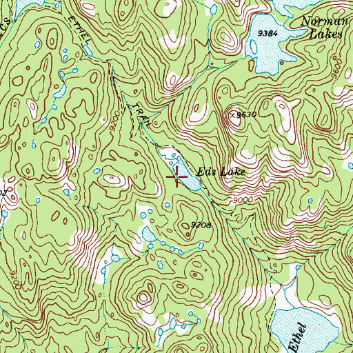 Topographic Map of Eds Lake, WY