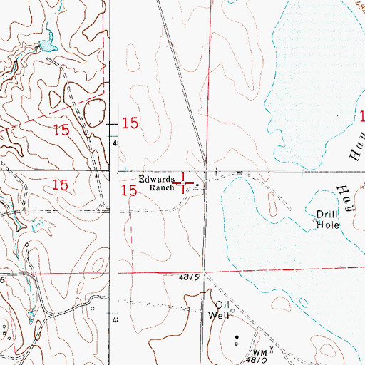 Topographic Map of Edwards Ranch, WY