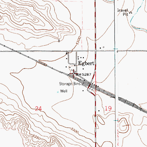 Topographic Map of Egbert, WY