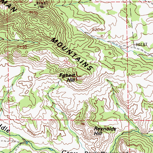Topographic Map of Egbert Hill, WY