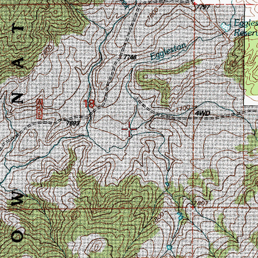 Topographic Map of Eggleston Creek, WY