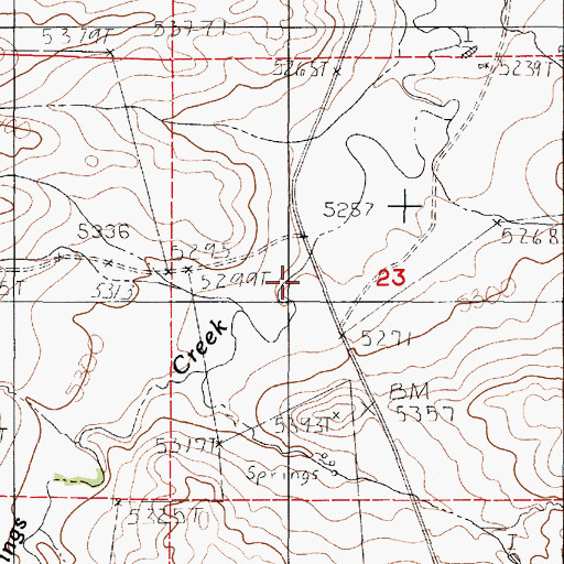 Topographic Map of Eighty-Eight Ranch, WY
