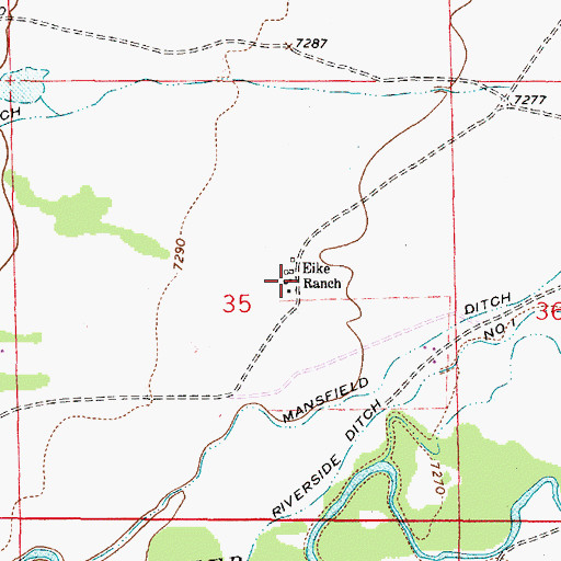 Topographic Map of Eike Ranch, WY
