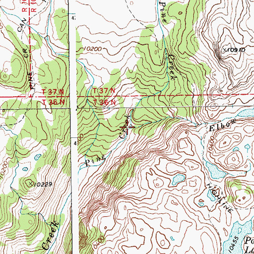 Topographic Map of Elbow Creek, WY