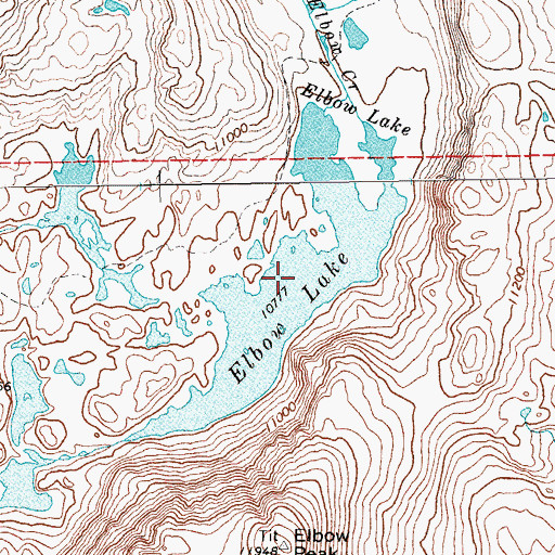 Topographic Map of Elbow Lake, WY