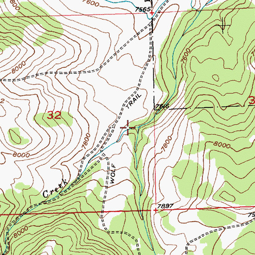 Topographic Map of Elderberry Creek, WY