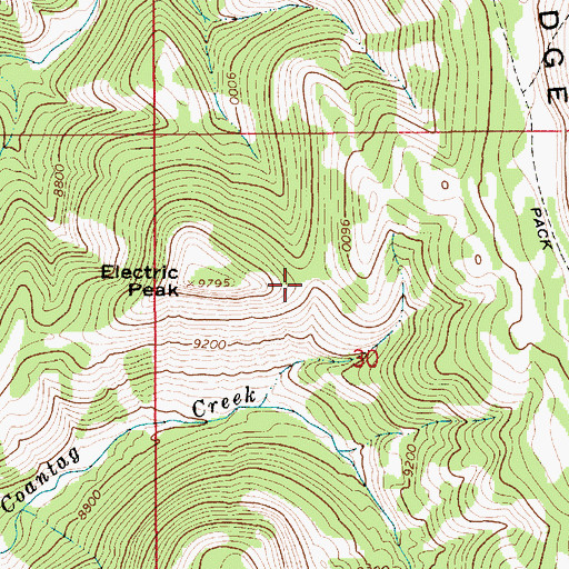 Topographic Map of Electric Peak, WY