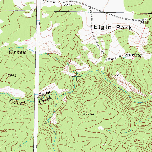 Topographic Map of Elgin Creek, WY
