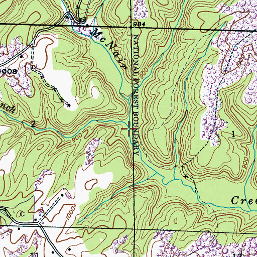 Topographic Map of Little Branch, AL