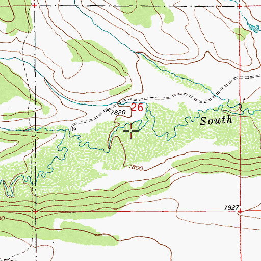 Topographic Map of Elk Creek, WY
