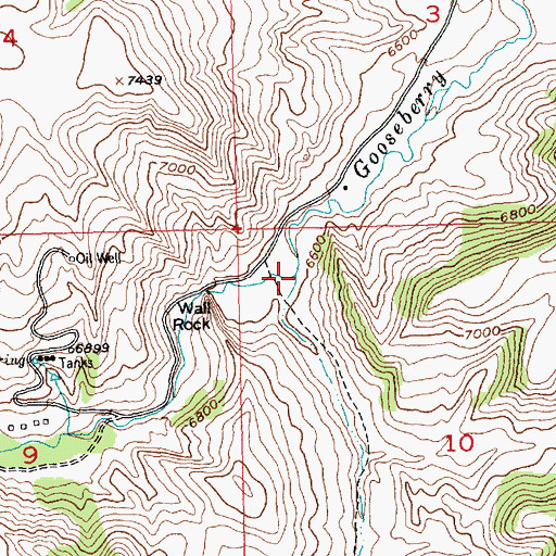 Topographic Map of Elk Creek, WY