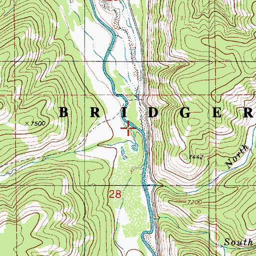 Topographic Map of Elk Creek, WY