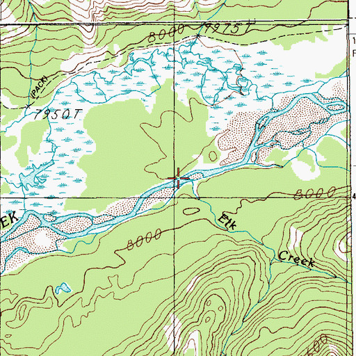 Topographic Map of Elk Creek, WY