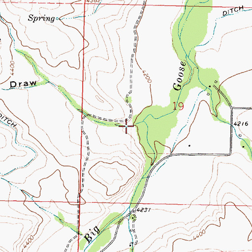 Topographic Map of Elk Draw, WY