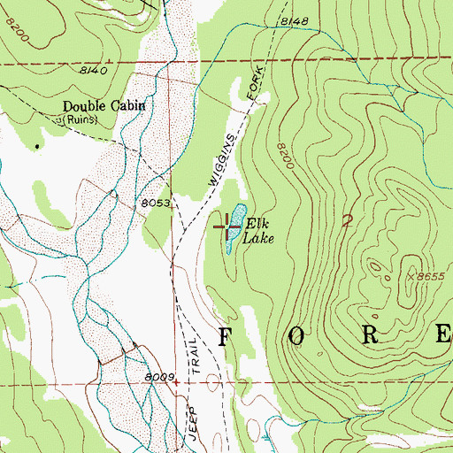 Topographic Map of Elk Lake, WY