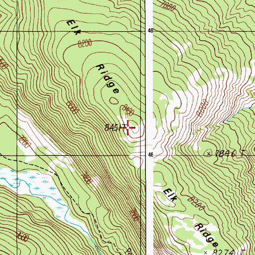 Topographic Map of Elk Ridge, WY