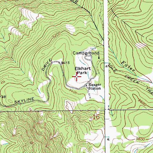 Topographic Map of Elkhart Park, WY