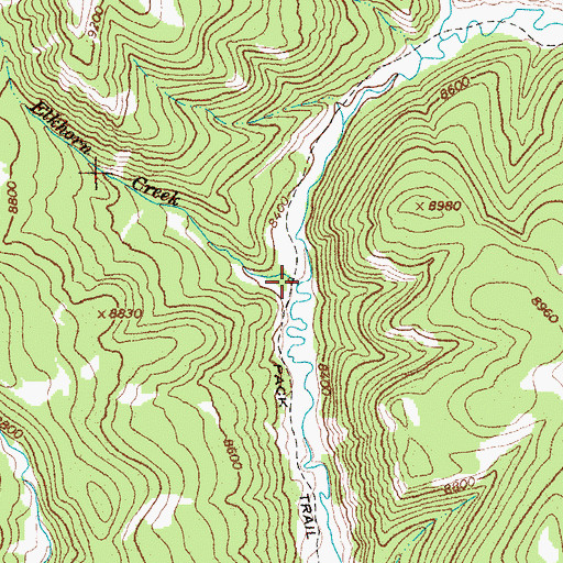 Topographic Map of Elkhorn Creek, WY