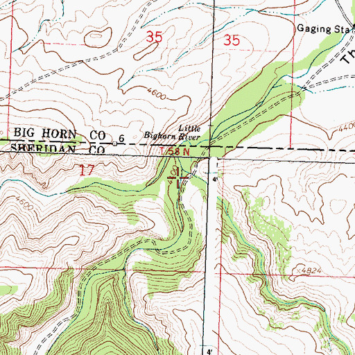 Topographic Map of Elkhorn Creek, WY