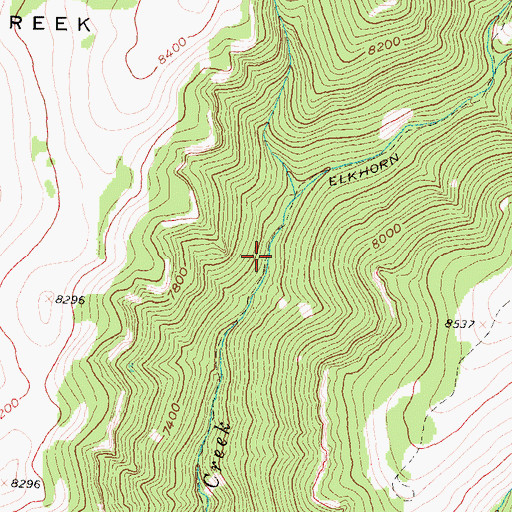 Topographic Map of Elkhorn Trail, WY