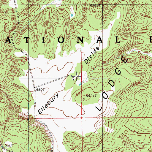 Topographic Map of Ellsbury Divide, WY