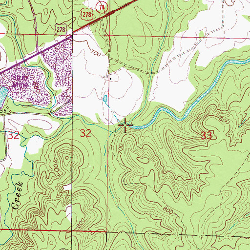 Topographic Map of Little Clear Creek, AL