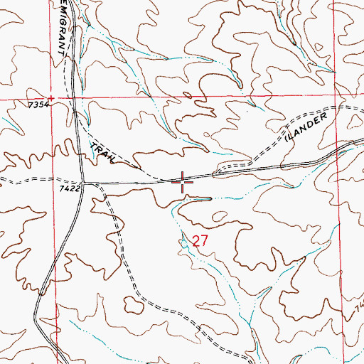 Topographic Map of Emigrant Trail, WY