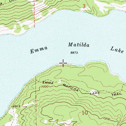 Topographic Map of Emma Matilda Lake, WY