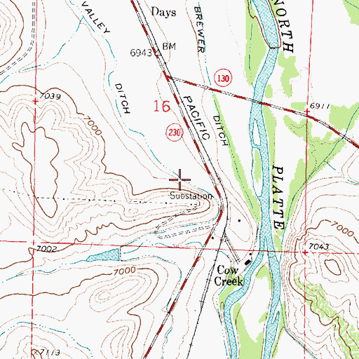 Topographic Map of Encampment Platte Valley Ditch, WY