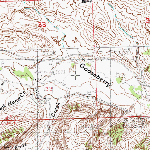 Topographic Map of Enos Creek, WY