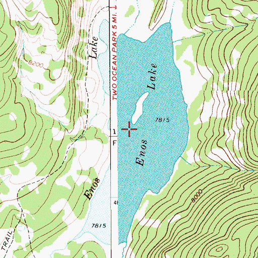 Topographic Map of Enos Lake, WY