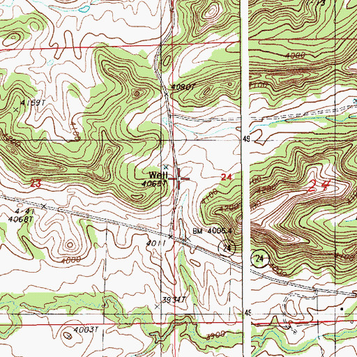 Topographic Map of Eothen School, WY