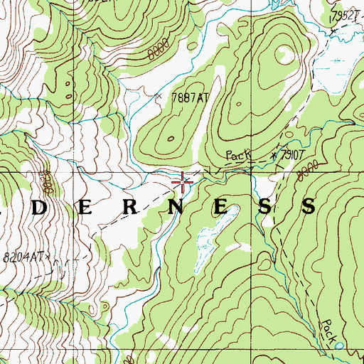 Topographic Map of Ermine Creek, WY