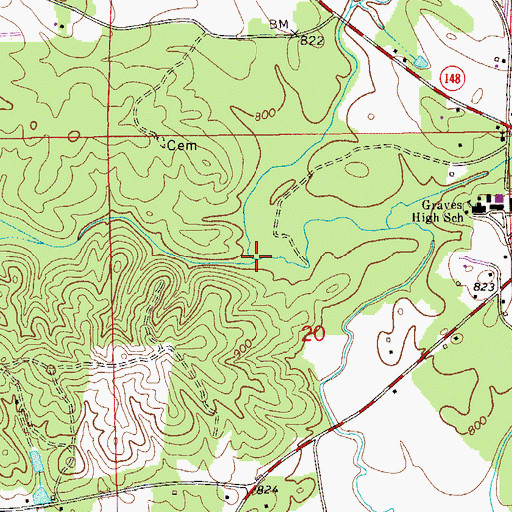 Topographic Map of Little Creek, AL