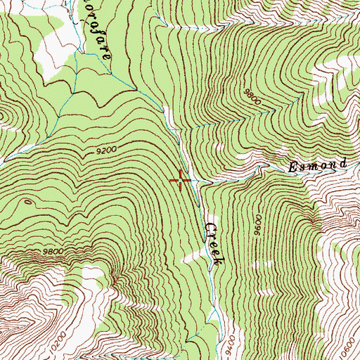 Topographic Map of Esmond Forks, WY