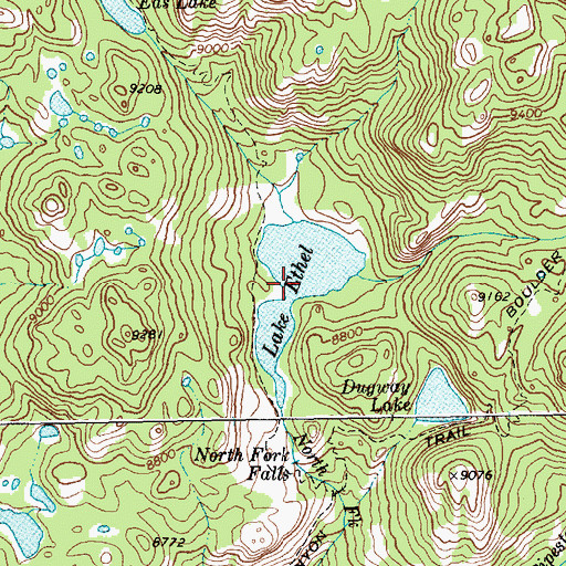 Topographic Map of Lake Ethel, WY
