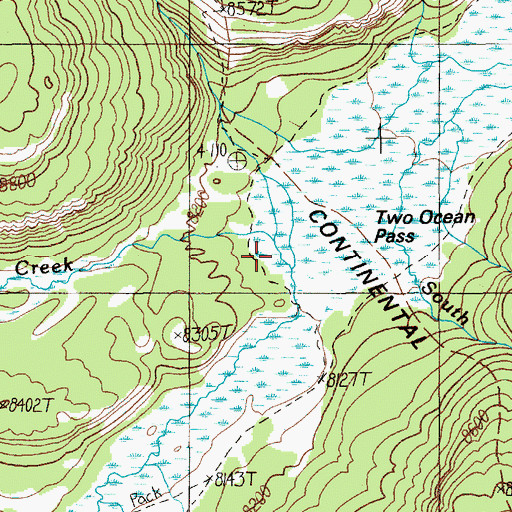 Topographic Map of Evermann Creek, WY