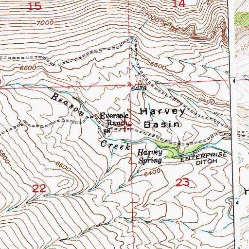Topographic Map of Eversole Ranch, WY