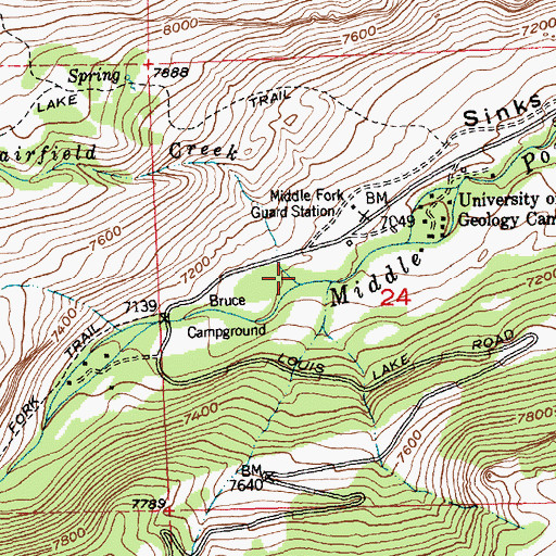 Topographic Map of Fairfield Creek, WY