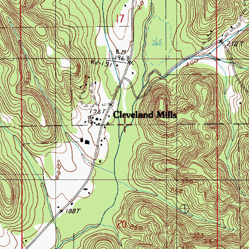 Topographic Map of Little Creek, AL