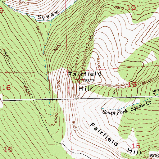 Topographic Map of Fairfield Hill, WY