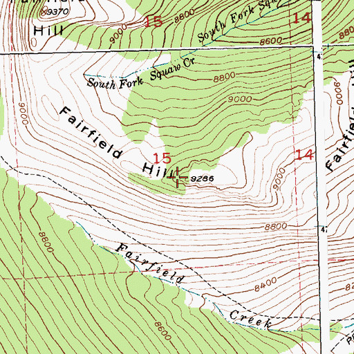 Topographic Map of Fairfield Hill, WY