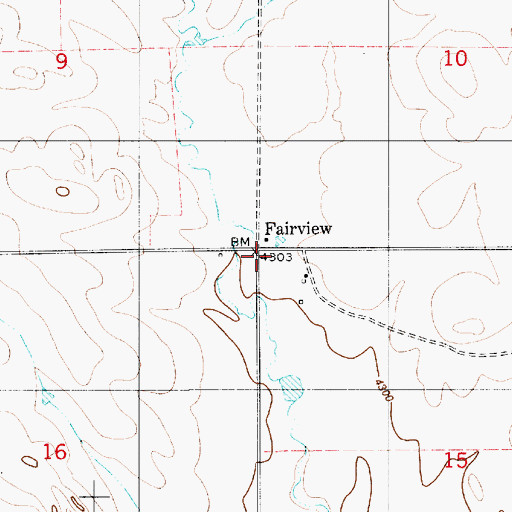 Topographic Map of Fairview, WY